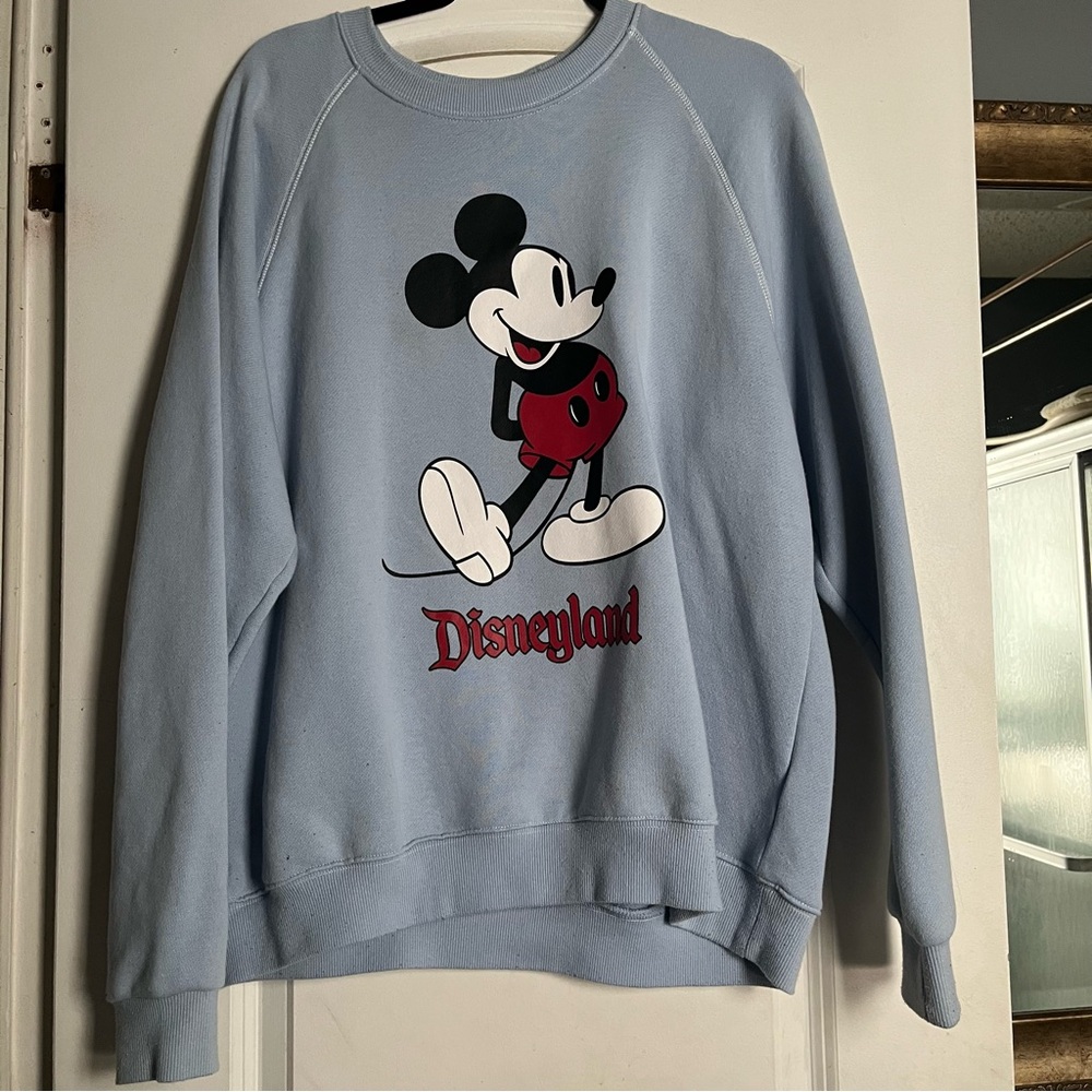 Disneyland Classic Sweatshirt Mickey Mouse Pullover Crewneck Disney Size L